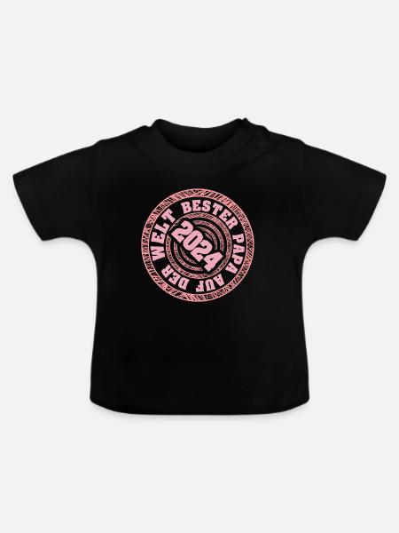 Vater 2024 - Baby Bio-T-Shirt mit Rundhals - Schwarz