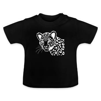 Leopard - Baby Organic T-Shirt with Round Neck - black - Front