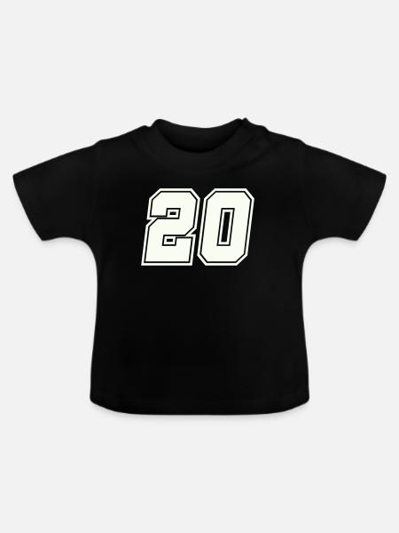 20 Zahl - Baby Bio-T-Shirt mit Rundhals - Schwarz