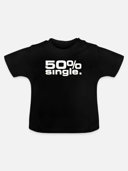 50 % Single - Baby Bio-T-Shirt mit Rundhals - Schwarz