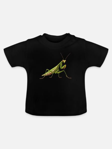 Gottesanbeterinnen Gottesanbeterin - Baby Bio-T-Shirt mit Rundhals - Schwarz