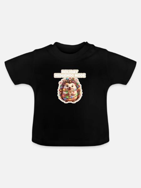 Holiday Igelmodus - Baby Bio-T-Shirt mit Rundhals - Schwarz