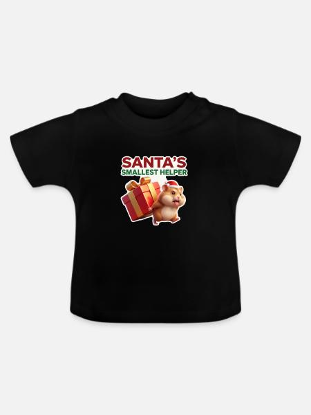 Santas Kleinster Helfer Hamster - Baby Bio-T-Shirt mit Rundhals - Schwarz