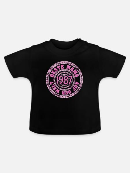 1987 - Baby Bio-T-Shirt mit Rundhals - Schwarz