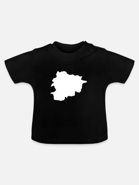 Andorra Kontur Silhouette - Baby Bio-T-Shirt mit Rundhals - Schwarz