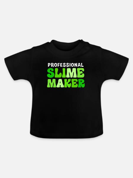 Schleimig Schleim Slime - Baby Bio-T-Shirt mit Rundhals - Schwarz