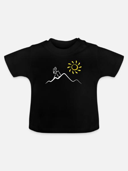 Bergwanderer in der Sonne - Baby Bio-T-Shirt mit Rundhals - Schwarz
