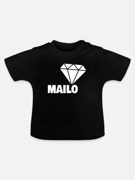 Mailo als Edel - Baby Bio-T-Shirt mit Rundhals - Schwarz