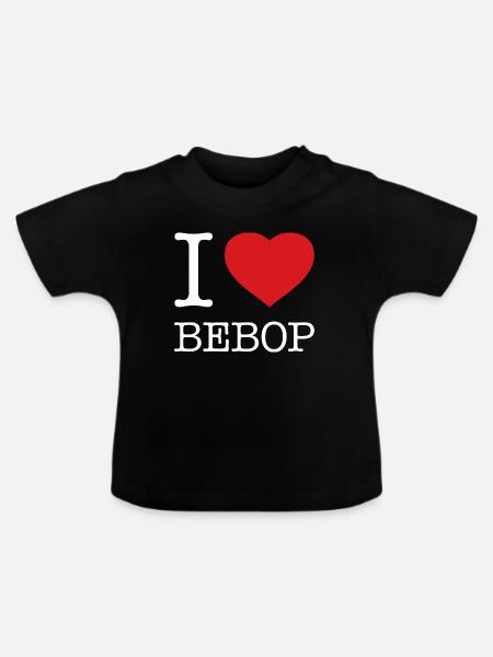 I love Bebop - Baby Bio-T-Shirt mit Rundhals - Schwarz