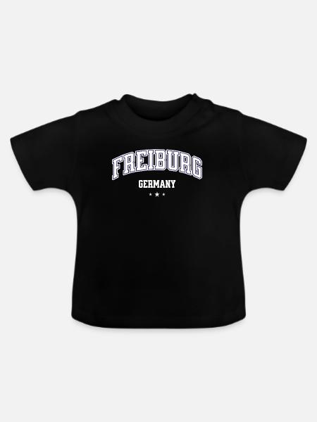 Freiburg Germany College Style Design - Baby Bio-T-Shirt mit Rundhals - Schwarz