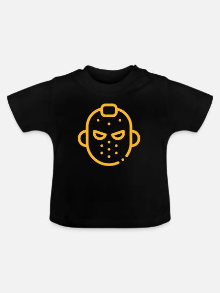 Maskikon Eishockey - Baby Bio-T-Shirt mit Rundhals - Schwarz