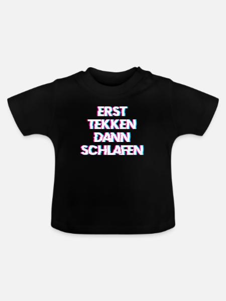 Hardtekk Tekk - Baby Bio-T-Shirt mit Rundhals - Schwarz