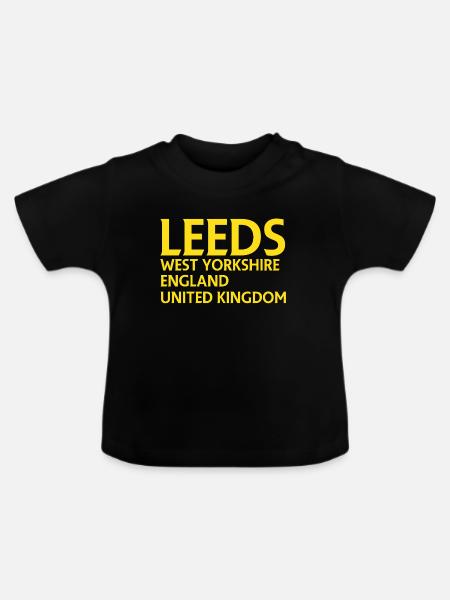 Leeds – England Liedtextdesign - Baby Bio-T-Shirt mit Rundhals - Schwarz