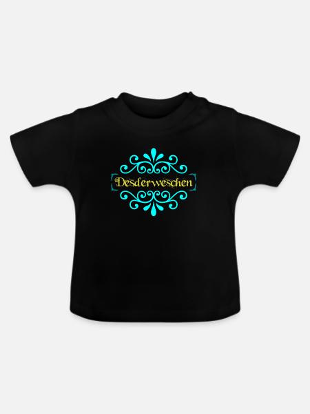 Deswerweschen Ornament Glitzer - Baby Bio-T-Shirt mit Rundhals - Schwarz