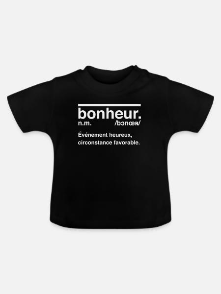 Glückswörterbuch-Stildefinition - Baby Bio-T-Shirt mit Rundhals - Schwarz