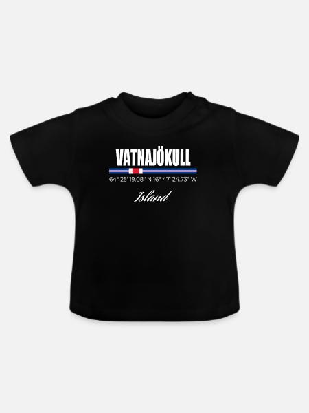 Vatnajökull - Baby Bio-T-Shirt mit Rundhals - Schwarz