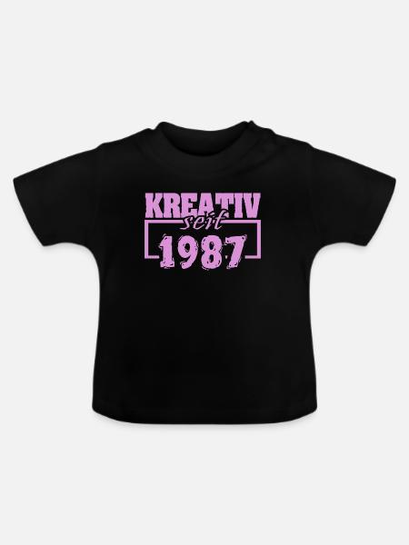 Kreativ 1987 - Baby Bio-T-Shirt mit Rundhals - Schwarz