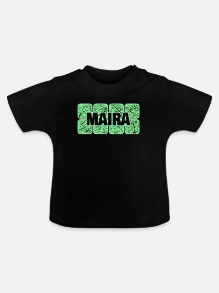 Maira als Vorname - Baby Bio-T-Shirt mit Rundhals - Schwarz