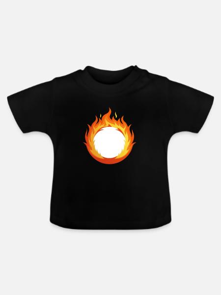 Ring des Feuers - Baby Bio-T-Shirt mit Rundhals - Schwarz