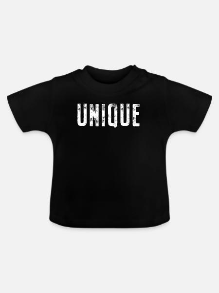 Unique Einzigartig Unikat Selbstwert Einzig Artig - Baby Bio-T-Shirt mit Rundhals - Schwarz