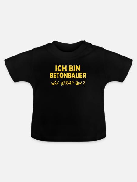Beruf Betonbauer - Baby Bio-T-Shirt mit Rundhals - Schwarz