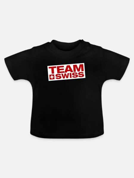 Team Schweiz - Baby Bio-T-Shirt mit Rundhals - Schwarz