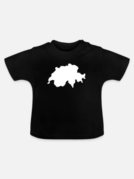 Schweiz Land Swiss - Baby Bio-T-Shirt mit Rundhals - Schwarz