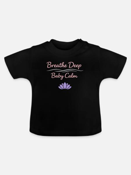 Vorgeburtliches Yoga Werdende Mutter - Baby Bio-T-Shirt mit Rundhals - Schwarz