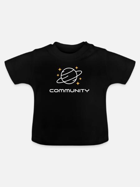 Planet Ringed Unity - Baby Bio-T-Shirt mit Rundhals - Schwarz