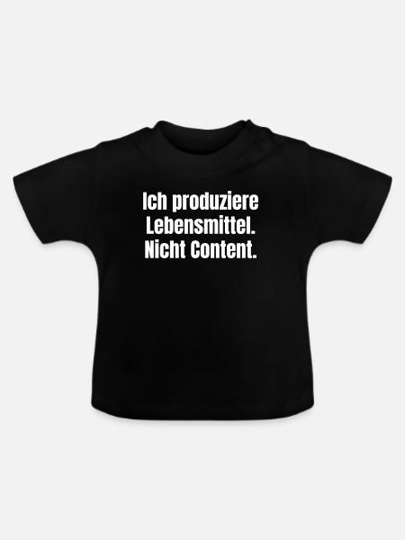 Lebensmittel, Nicht Content - Baby Bio-T-Shirt mit Rundhals - Schwarz