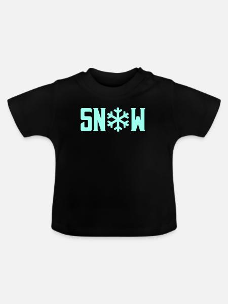 SNOW Schneekristall - Baby Bio-T-Shirt mit Rundhals - Schwarz