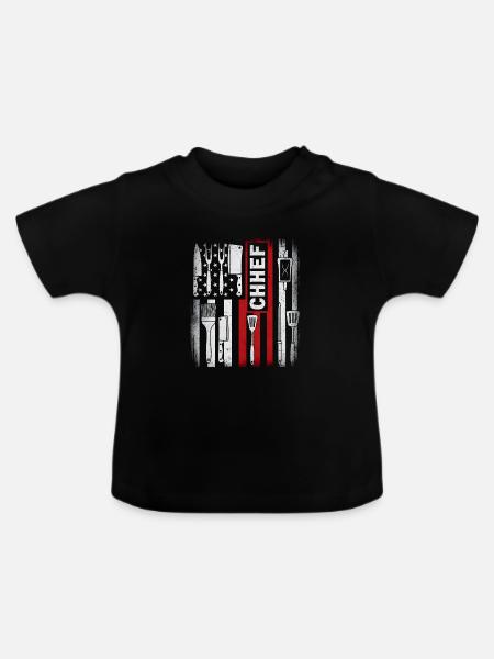  Chef American Flag - Baby Bio-T-Shirt mit Rundhals - Schwarz