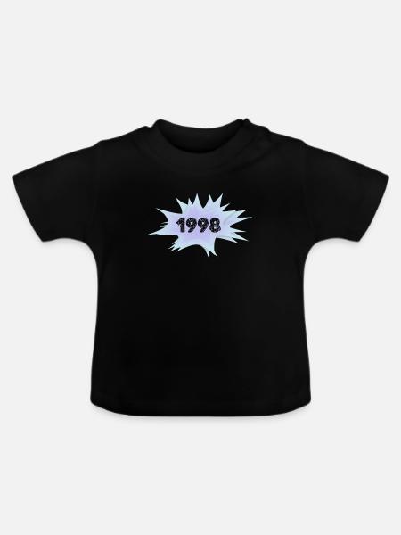1998 - Baby Bio-T-Shirt mit Rundhals - Schwarz