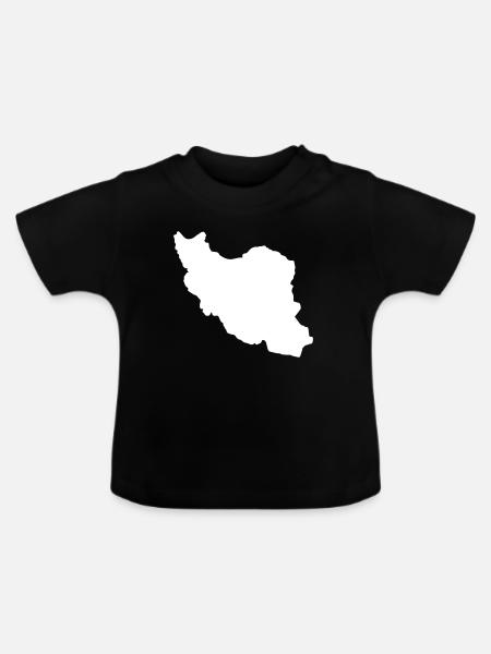 Iran Silhouette - Baby Bio-T-Shirt mit Rundhals - Schwarz