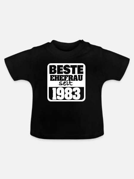1983 - Baby Bio-T-Shirt mit Rundhals - Schwarz