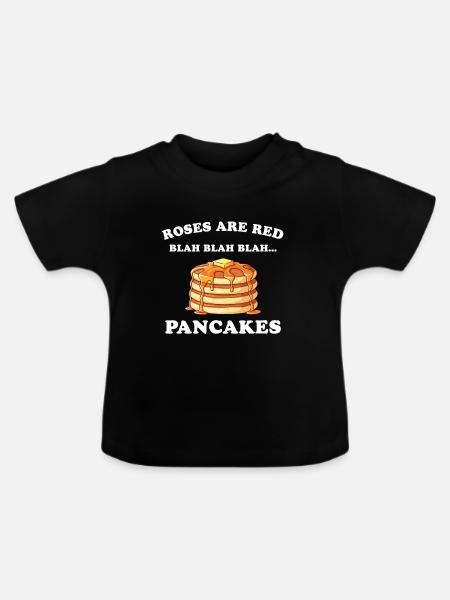 Roses are red – Pancakes - Baby Bio-T-Shirt mit Rundhals - Schwarz