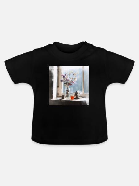 Friedliche Ruhe - Baby Bio-T-Shirt mit Rundhals - Schwarz