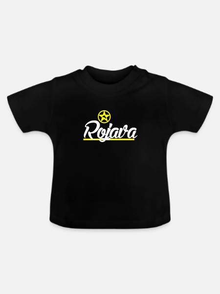 Rojava kurd - Baby Bio-T-Shirt mit Rundhals - Schwarz