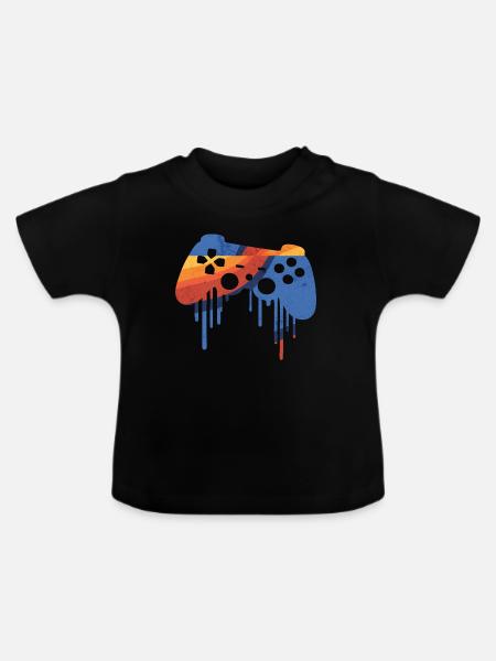 Gaming retro - Baby Bio-T-Shirt mit Rundhals - Schwarz