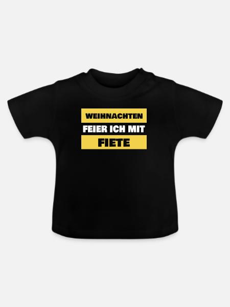 Spruch Fiete - Baby Bio-T-Shirt mit Rundhals - Schwarz
