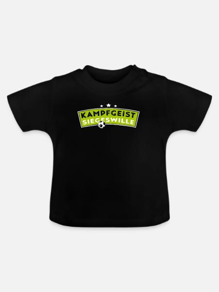 Kampfgeist - Siegeswille - Fussball - Baby Bio-T-Shirt mit Rundhals - Schwarz