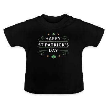 St. Patrick's Day Joy Green Tee - Baby Bio-T-Shirt mit Rundhals - Schwarz - Vorne