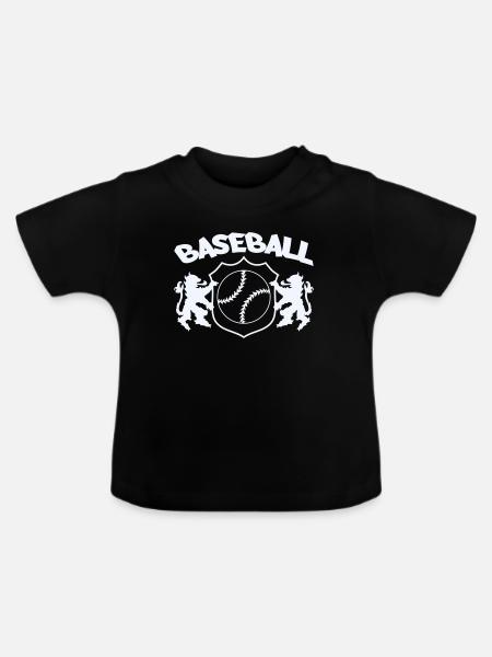 Baseball Wappen - Baby Bio-T-Shirt mit Rundhals - Schwarz