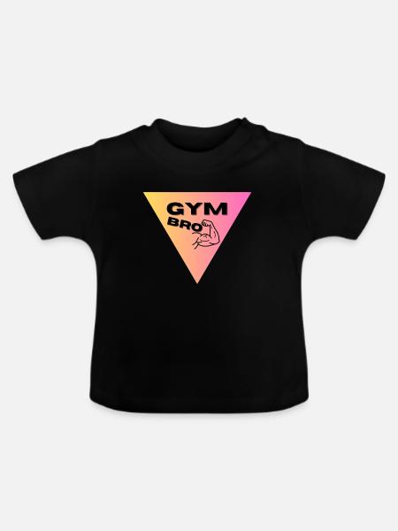Muskel-Logo Triangel - Baby Bio-T-Shirt mit Rundhals - Schwarz