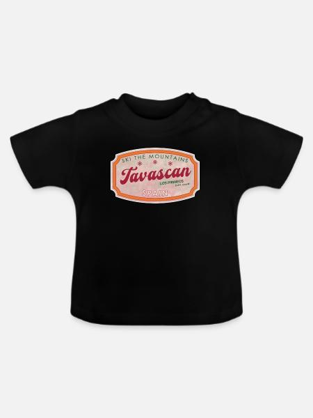 Tavascan Spanien Alpine Label - Baby Bio-T-Shirt mit Rundhals - Schwarz