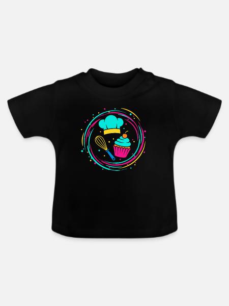 Bäcker - Baby Bio-T-Shirt mit Rundhals - Schwarz