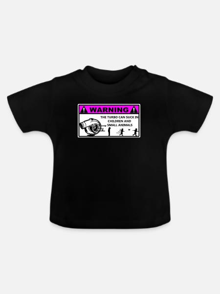 Turbo Warning Kids - Baby Bio-T-Shirt mit Rundhals - Schwarz