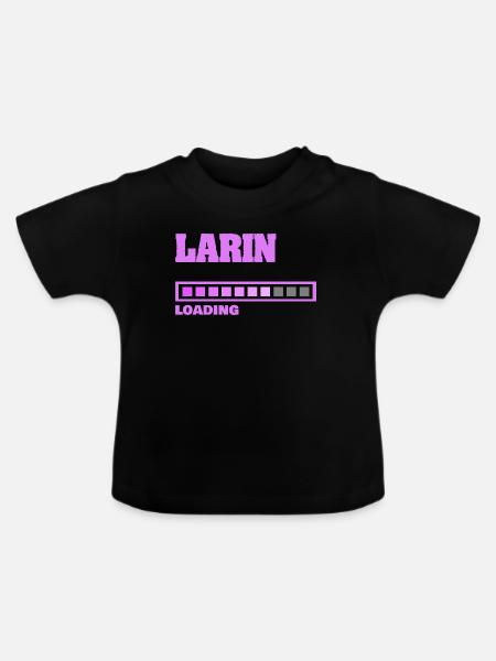 Geburt Larin - Baby Bio-T-Shirt mit Rundhals - Schwarz