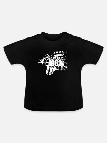 1963 - Baby Bio-T-Shirt mit Rundhals - Schwarz