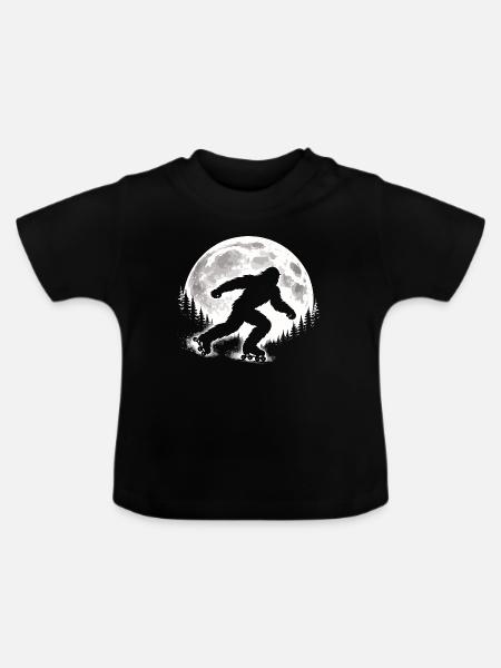 Bigfoot Roller Skater - Baby Bio-T-Shirt mit Rundhals - Schwarz